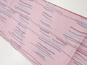 抽象縞模様織出し全通袋帯